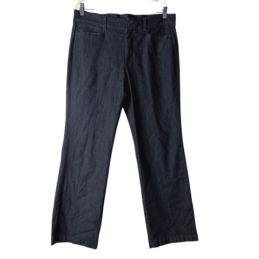 Charter Club Trouser Women 12S Dark Wash Stretch Straight Leg Denim Career Pants
